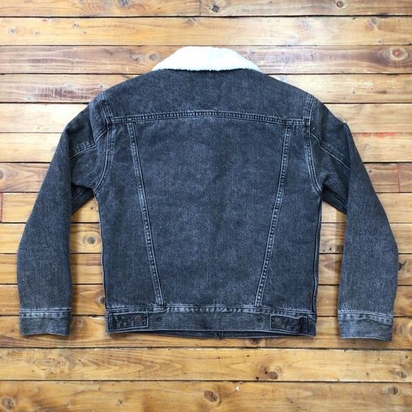 LEVI’S Premium jeans jacket sherpa jeans jacket Cottagecore western cowgirl XXS - Picture 4 of 9